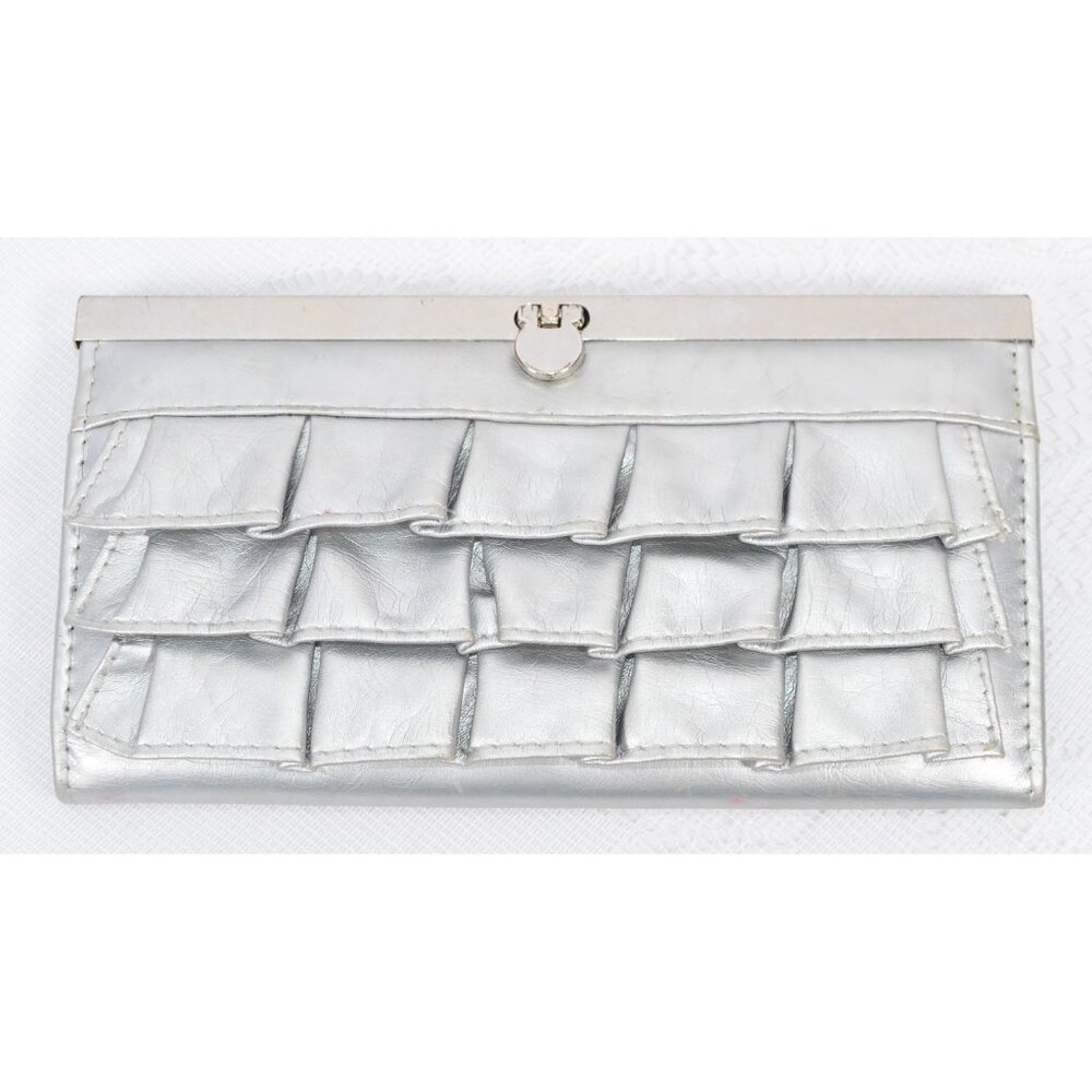 AMICi Accessories Faux Leather Accordion Clutch Wallet/Purse Metal Clasp